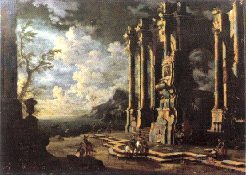 Leonardo Coccorante Harbor Scene with Roman Ruins Germany oil painting art